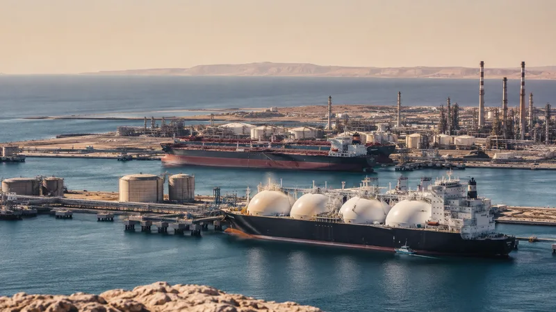Tankers and a gas carrier at a Gulf trading port