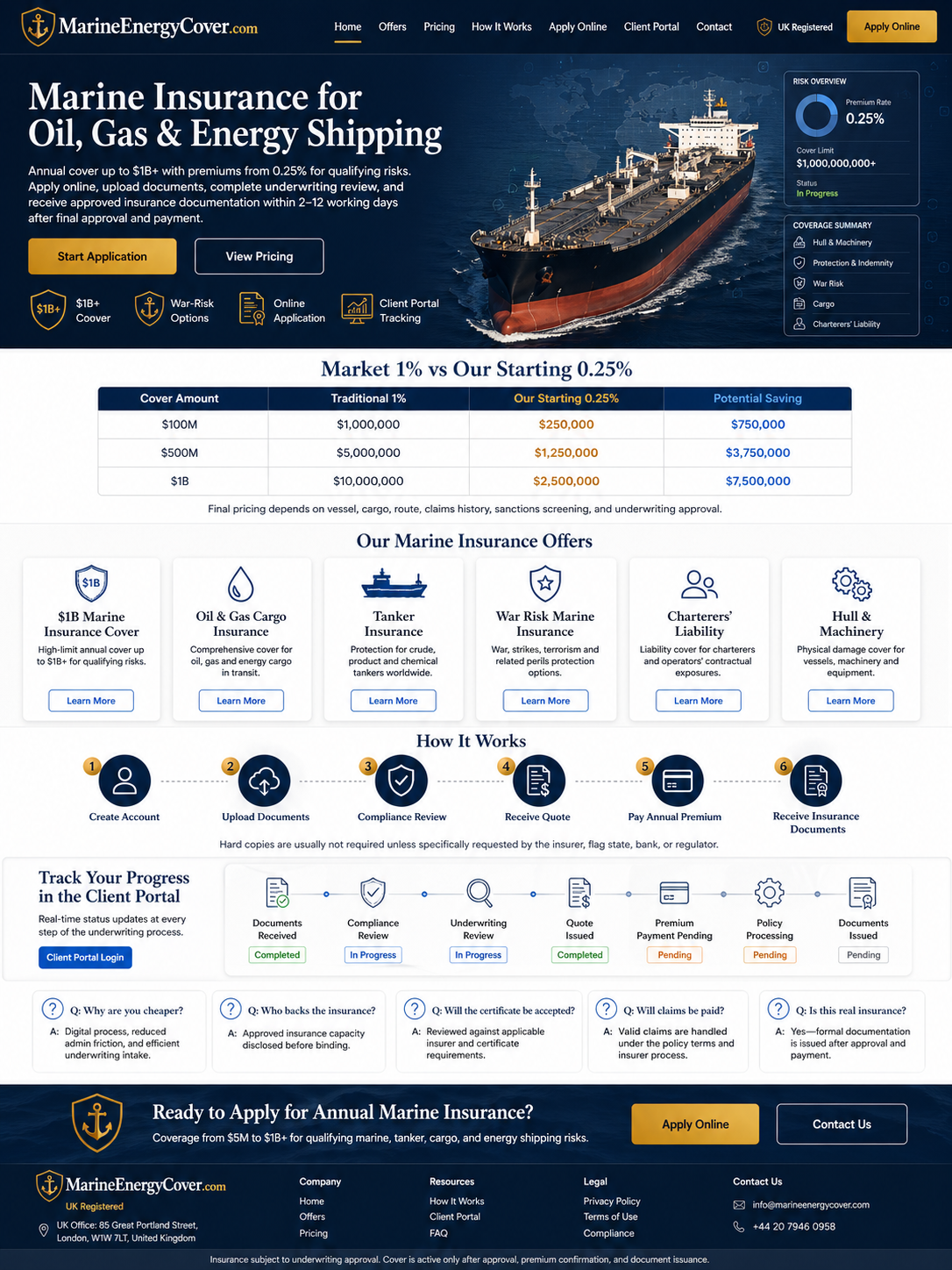 Contact MarineEnergyCover marine insurance support